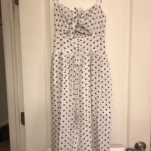 White and black polka dot dress
